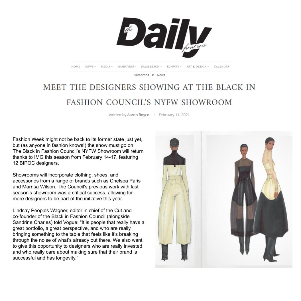 Fashion Week Daily: Meet The Designers Showing At The Black In Fashion Council’s NYFW Showroom